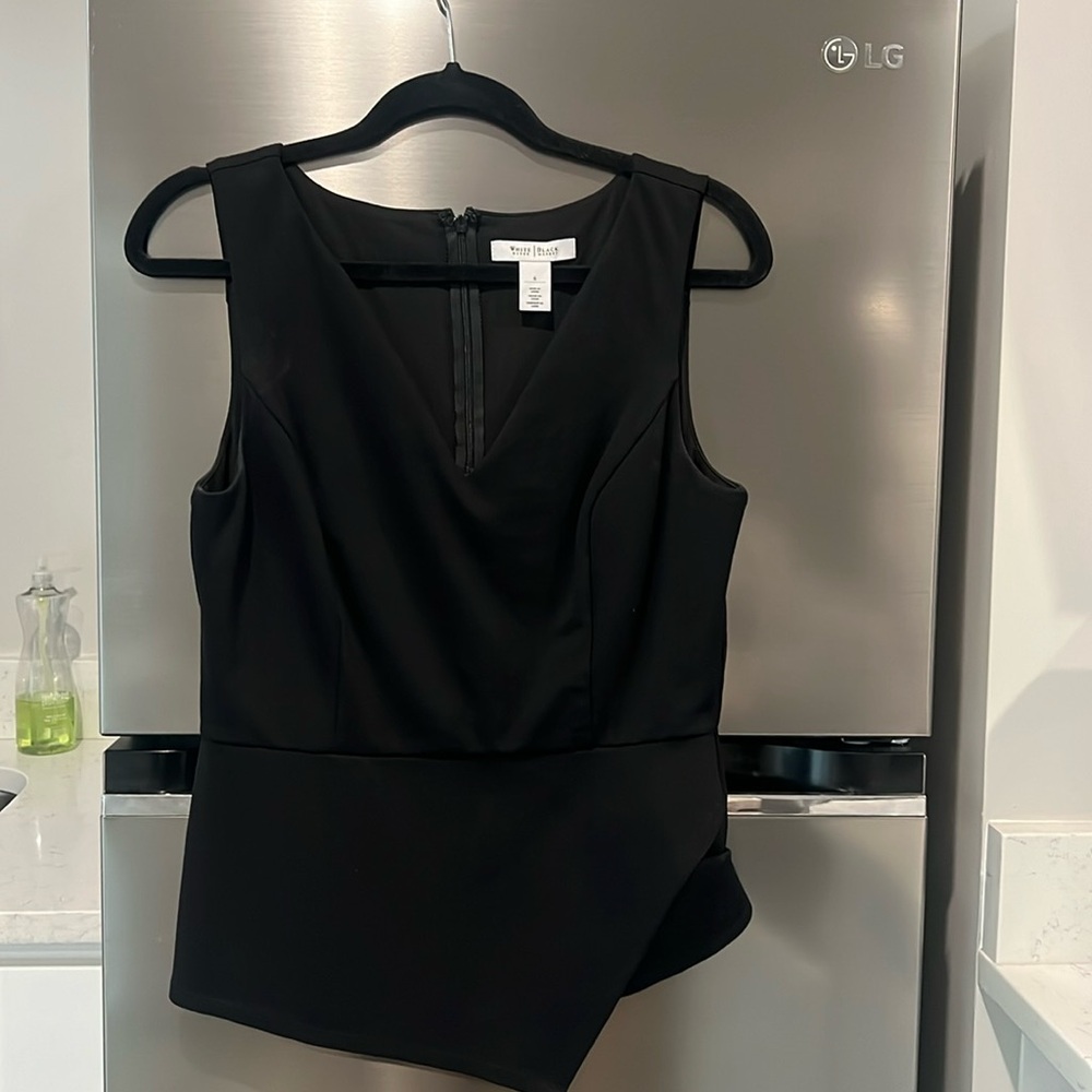 White House black market sleeveless asymmetric top